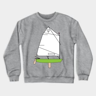 Optimist Sailing Dingy - Green Crewneck Sweatshirt